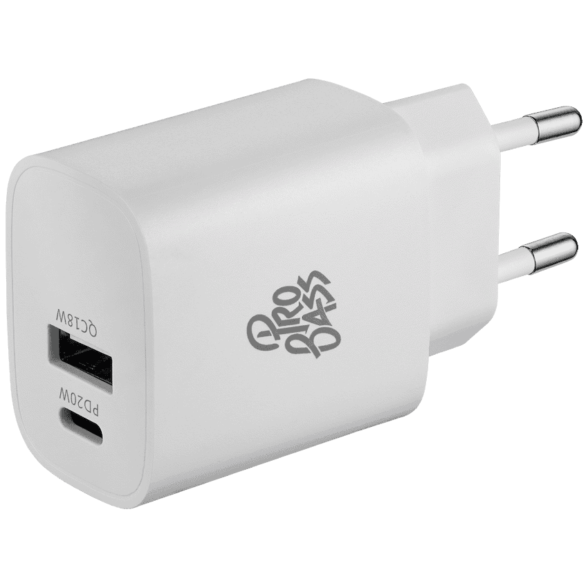 Pro Bass Rapidcharge Series 20w+18w Dual USB and Type-C Wall Charger 1