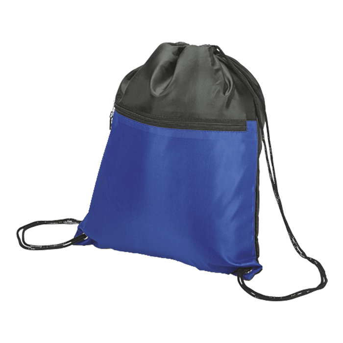 Drawstring Sport Bag with Zip Pocket 210D 1