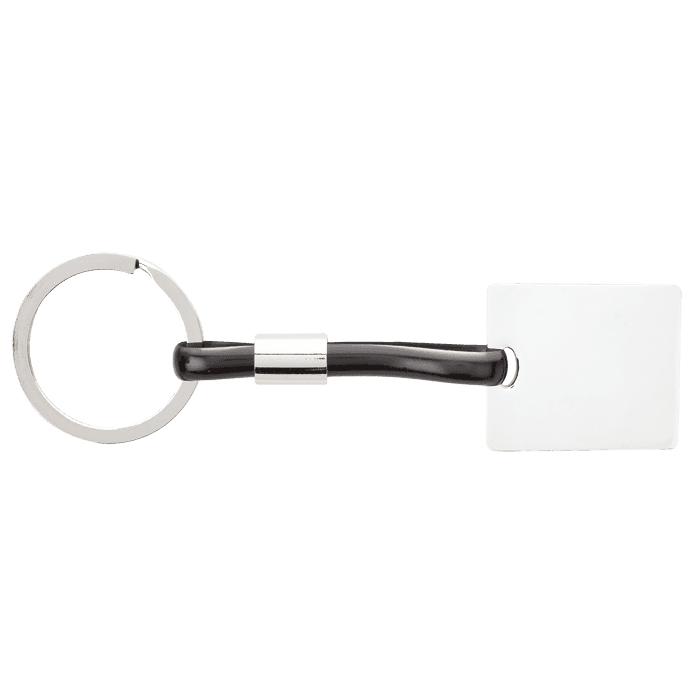 Shiny Nickel Keychain with Translucent Strap 1