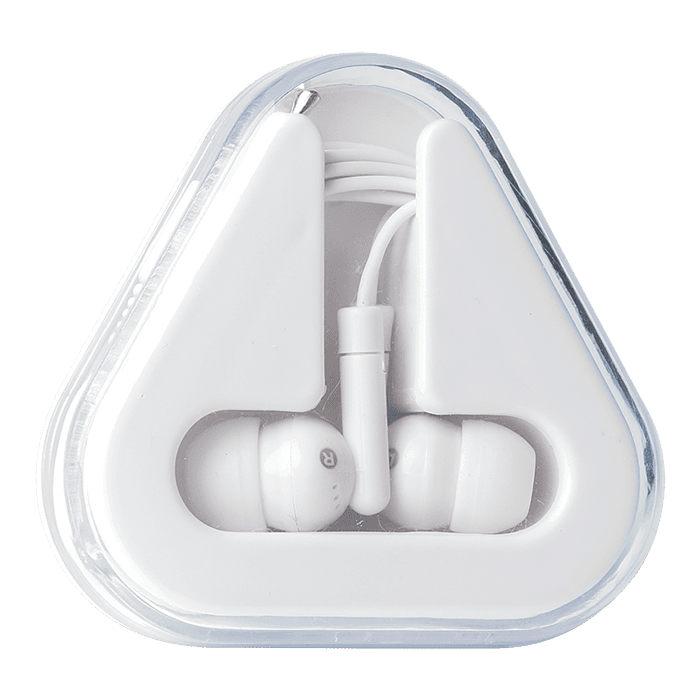Earphones in Triangular Protective Case 1