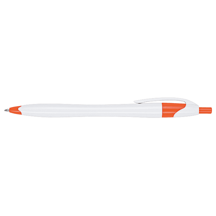 Slim White Barrel Ballpoint Pen 4