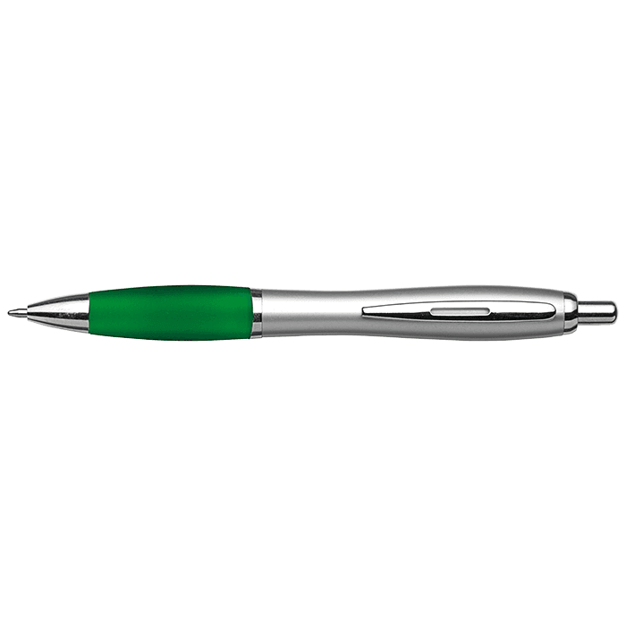 Silver Barrel Curved Design Ballpoint Pen 3