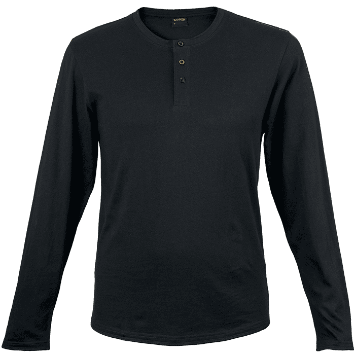 145g Henley Long Sleeve T-Shirt Mens 1