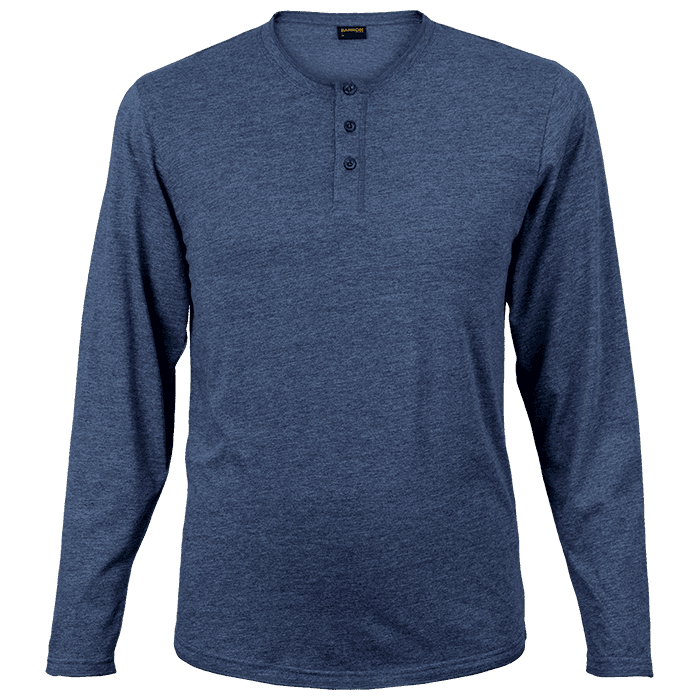 145g Henley Long Sleeve T-Shirt Mens 3