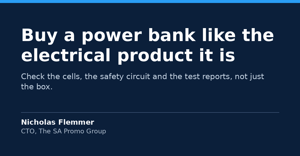 Why cheap power banks fail, and what corporate buyers should check first