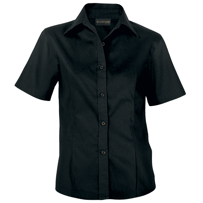 Brushed Cotton Twill Blouse Short Sleeve Ladies