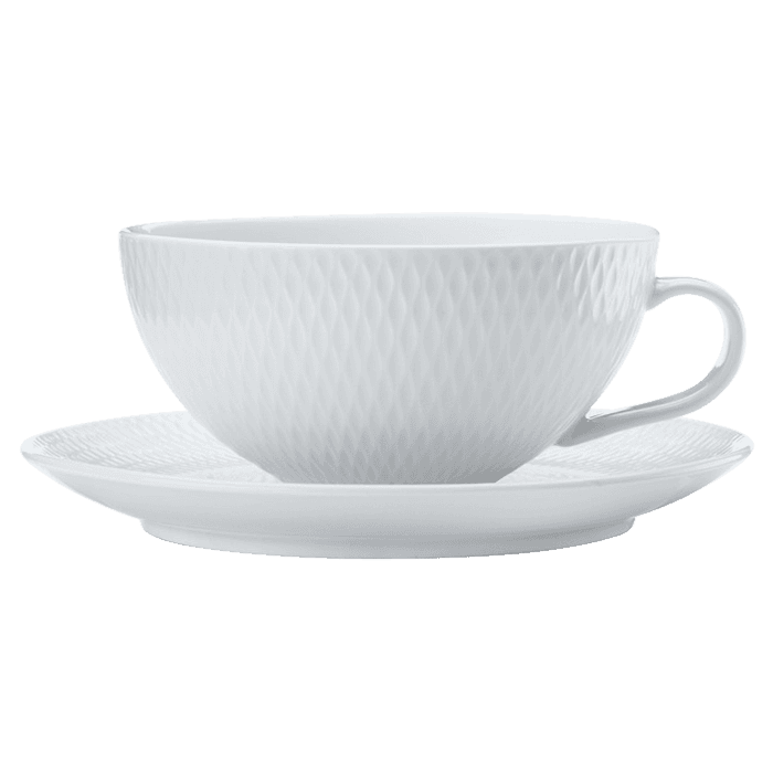White Basics Diamonds Tea Cup and Saucer Low 250ml