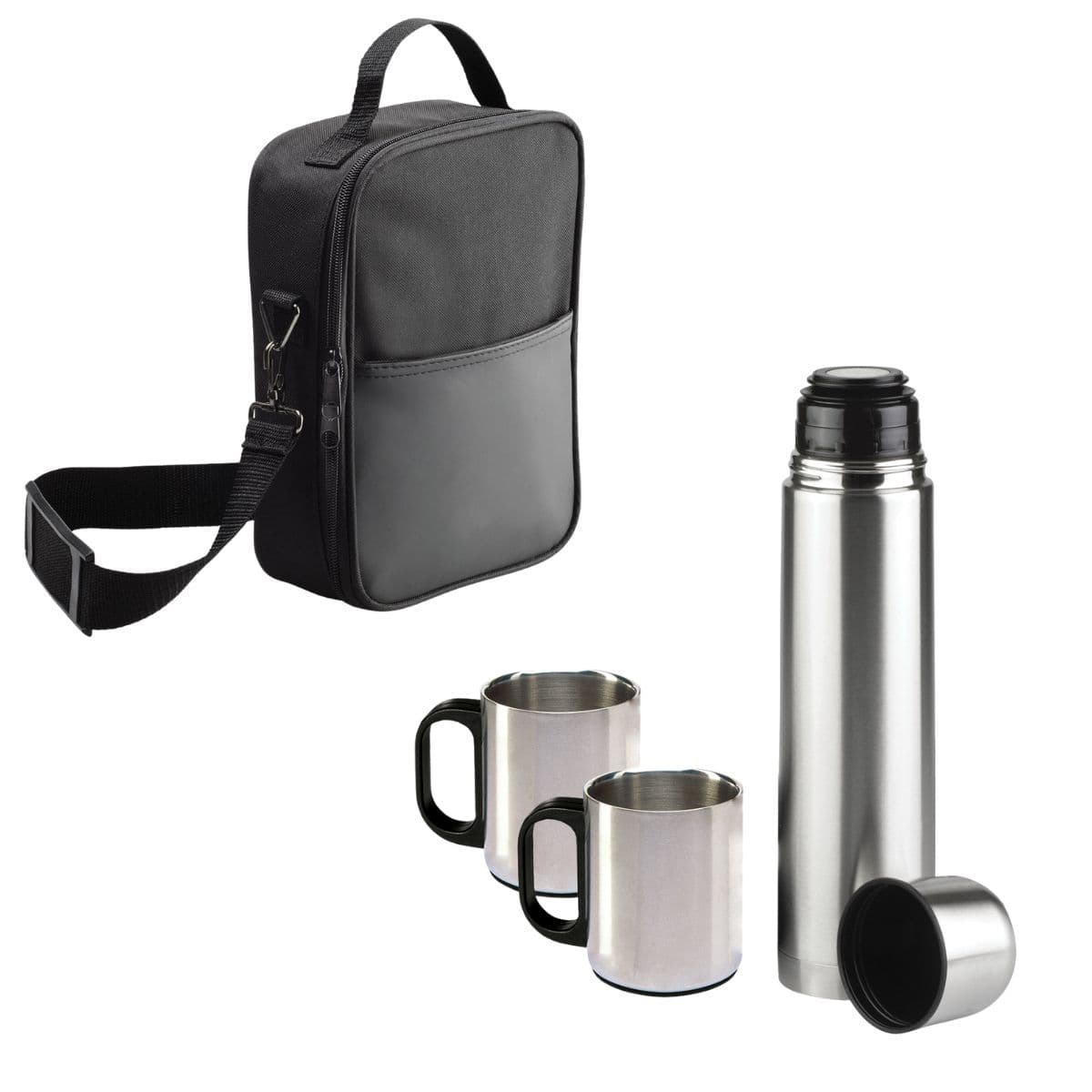 Flask Set 1x500ml Flask+2 x150ml Mugs/Si