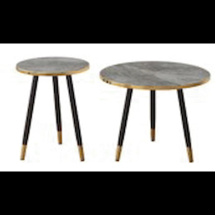 Everfurn Diana Coffee Table Black Marble with Black Legs