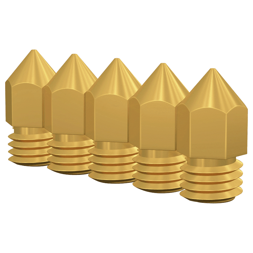Creality M6 0.4mm Brass Nozzle - Big Head - 5 Pcs