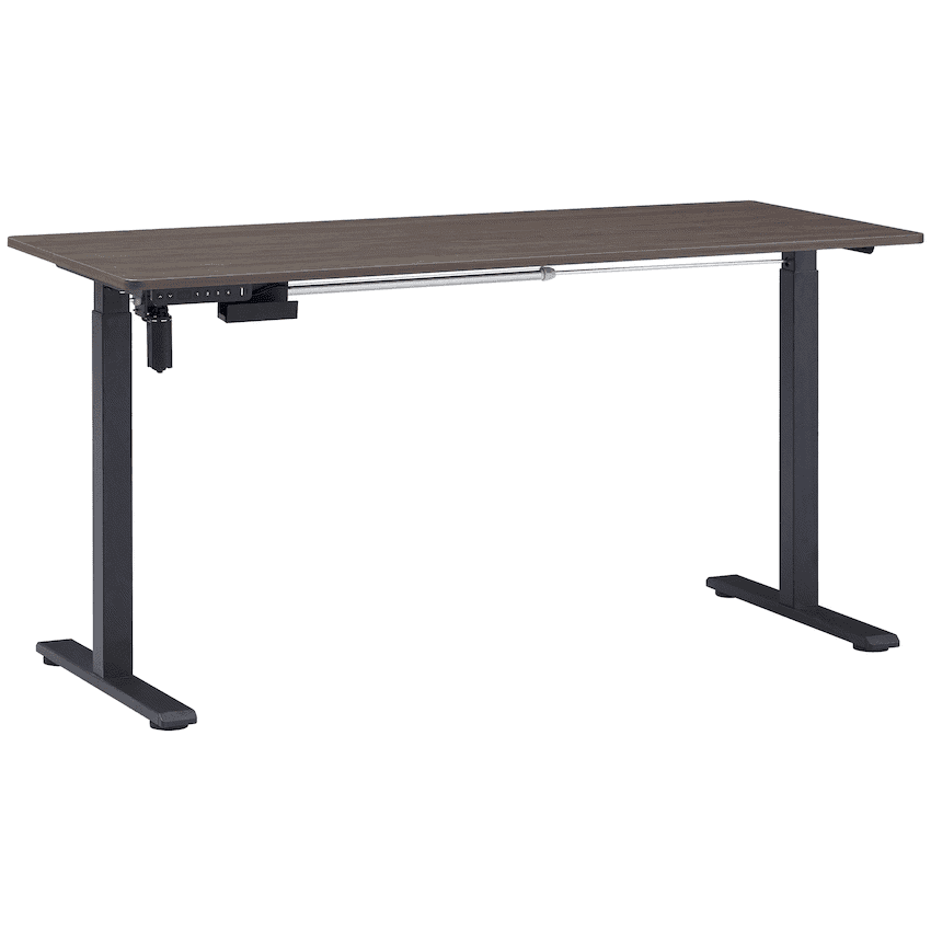 Berlin Height-Adjustable Desk - Black Frame - Chestnut Desktop