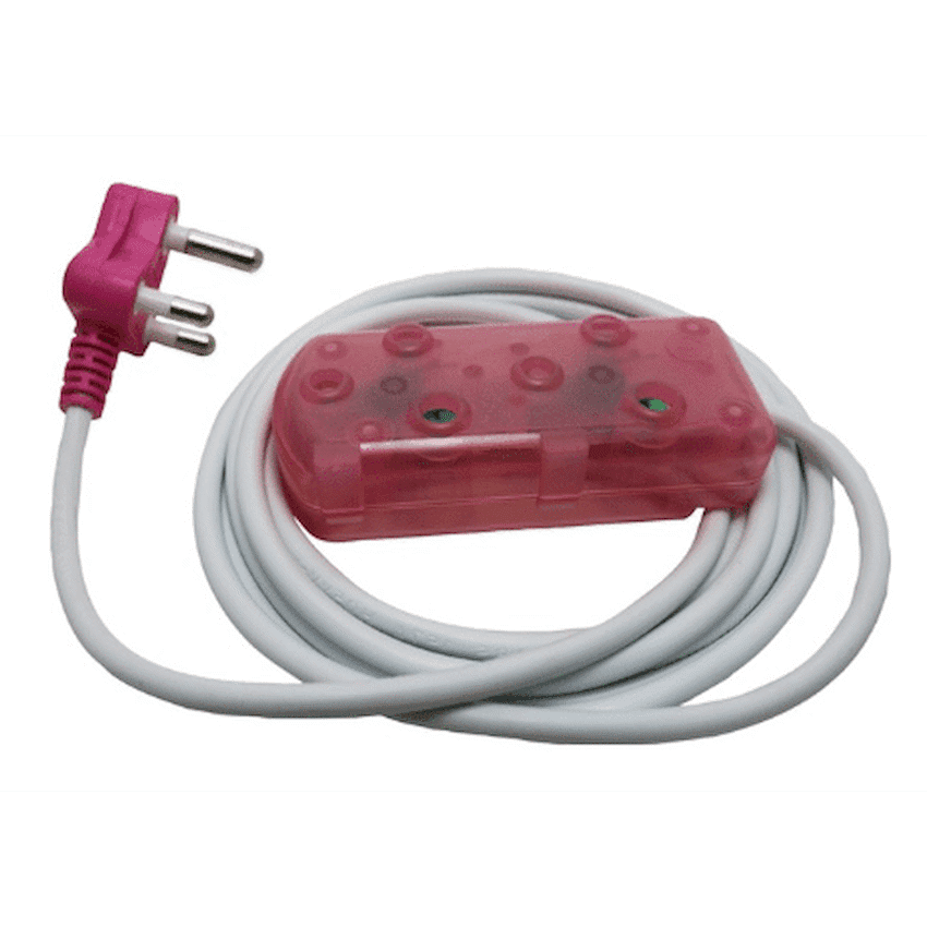 Ellies 2-Way Light-Duty Coloured Extension Lead - 5m