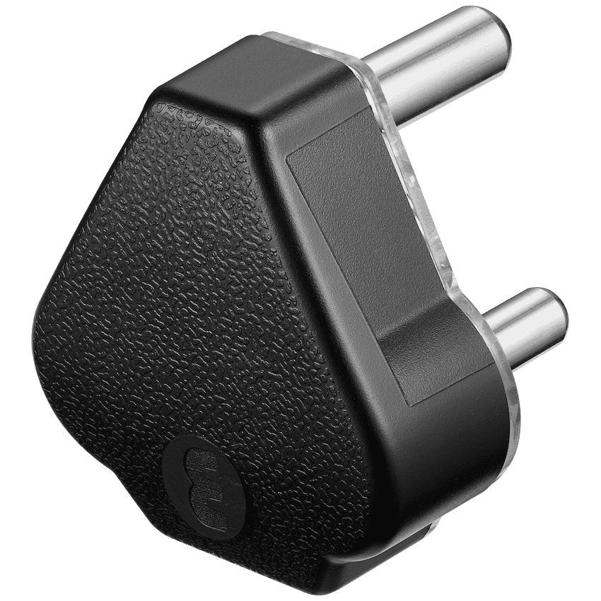 Ellies 16a Heavy-Duty Rubber Screw-on Plug Top - Black