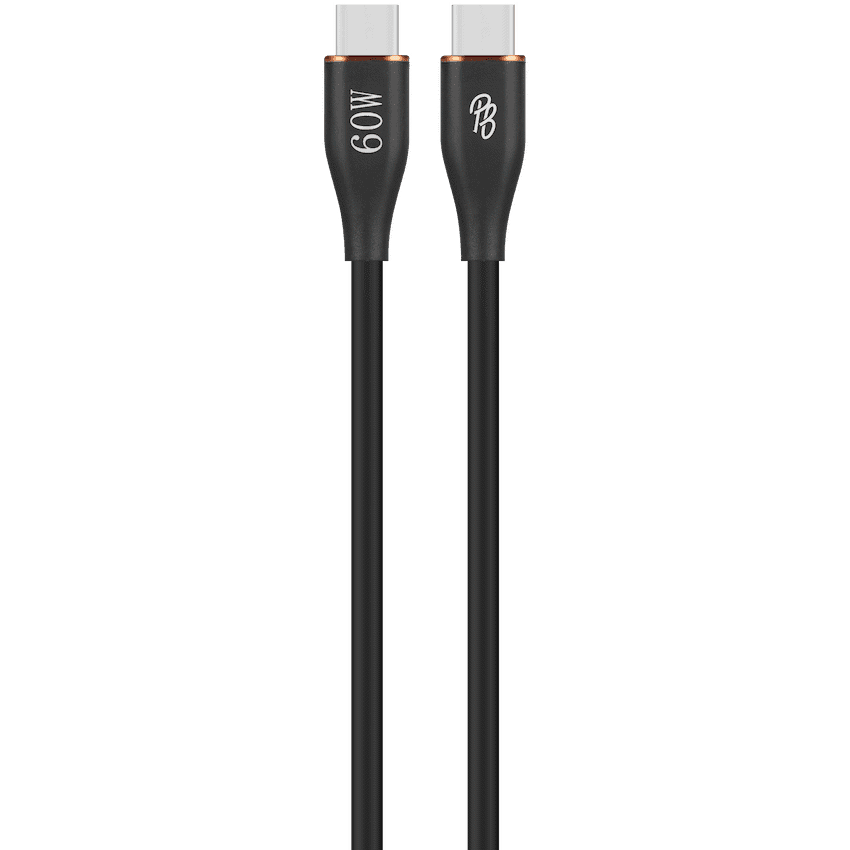 Pro Bass FlexiCord Series 2m 60w Type-C to Type-C Charging Cable - Black