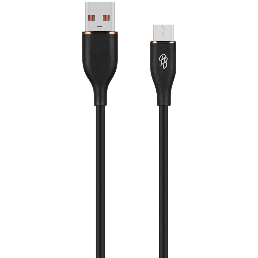 Pro Bass FlexiCord Series 2m USB to Micro Charging Cable - Black
