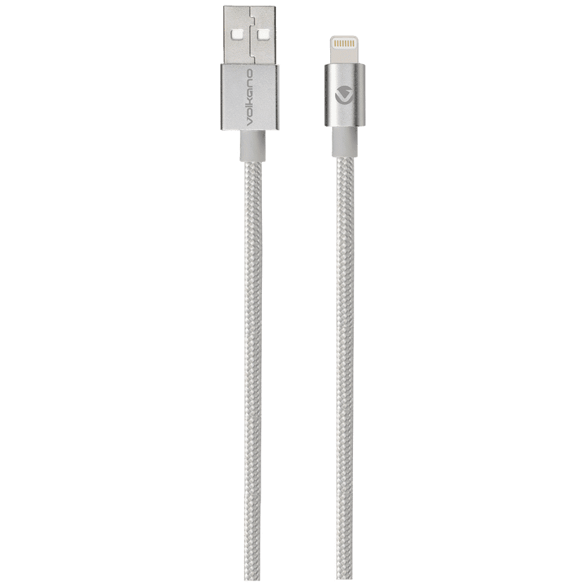 Volkano Strike Series 1.2m MFI Lightning Charge/Data Cable - Silver