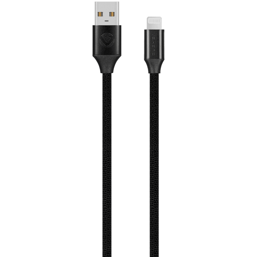 Volkano Weave Series Fabric Braided MFI Lightning Cable 3m - Black