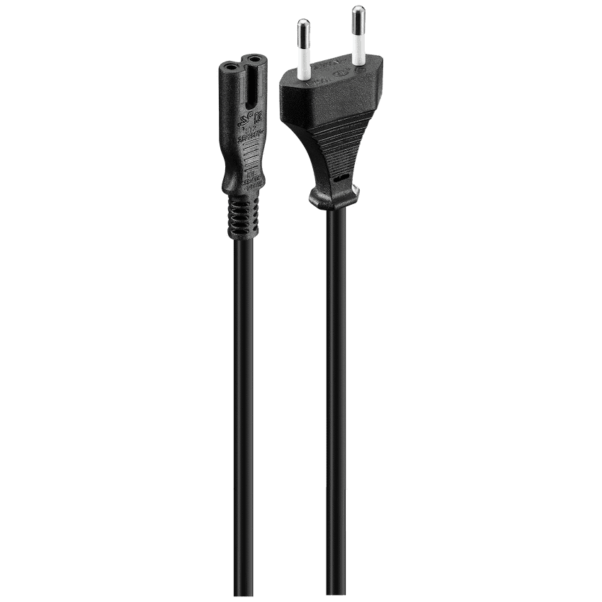 Volkano Presto Series Power Cable 2-Pin Figure 8 to Type-C Euro 1.2m 5a - Black