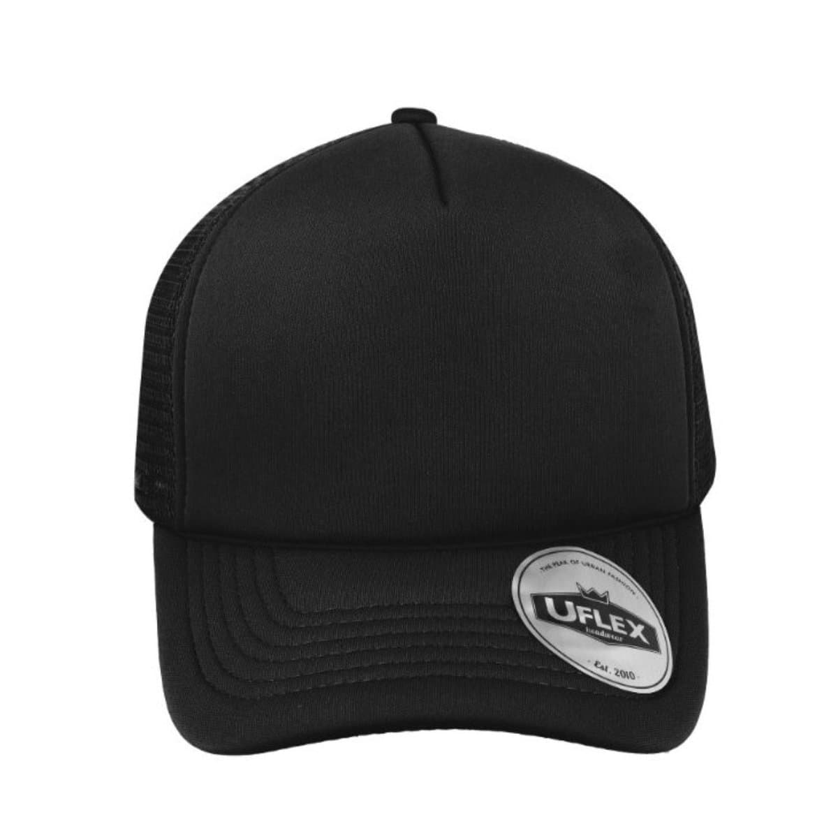 Uflex 5P Curved Peak Trucker - Black/White
