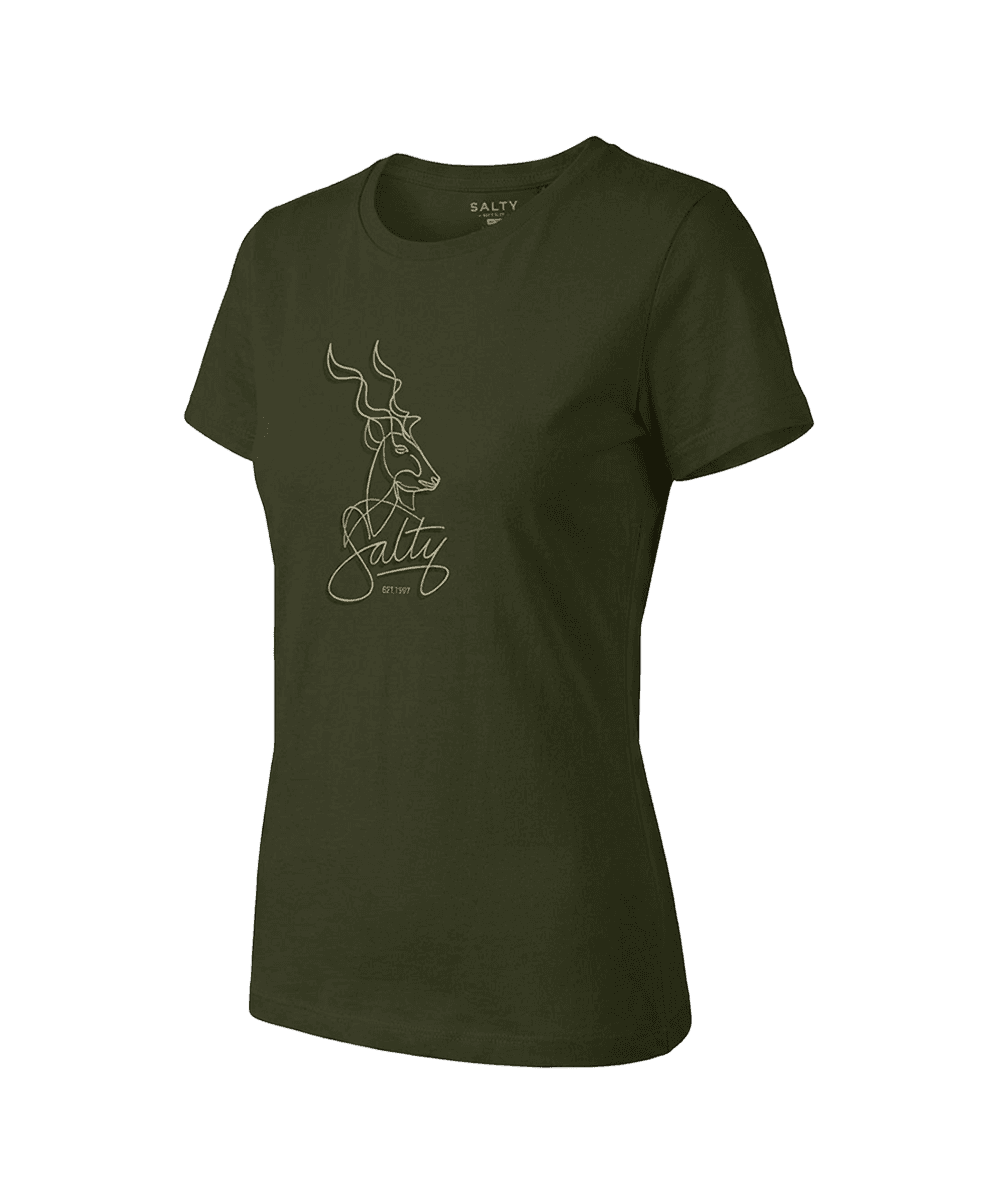 Salty Womens T-Shirt Kudu Signature