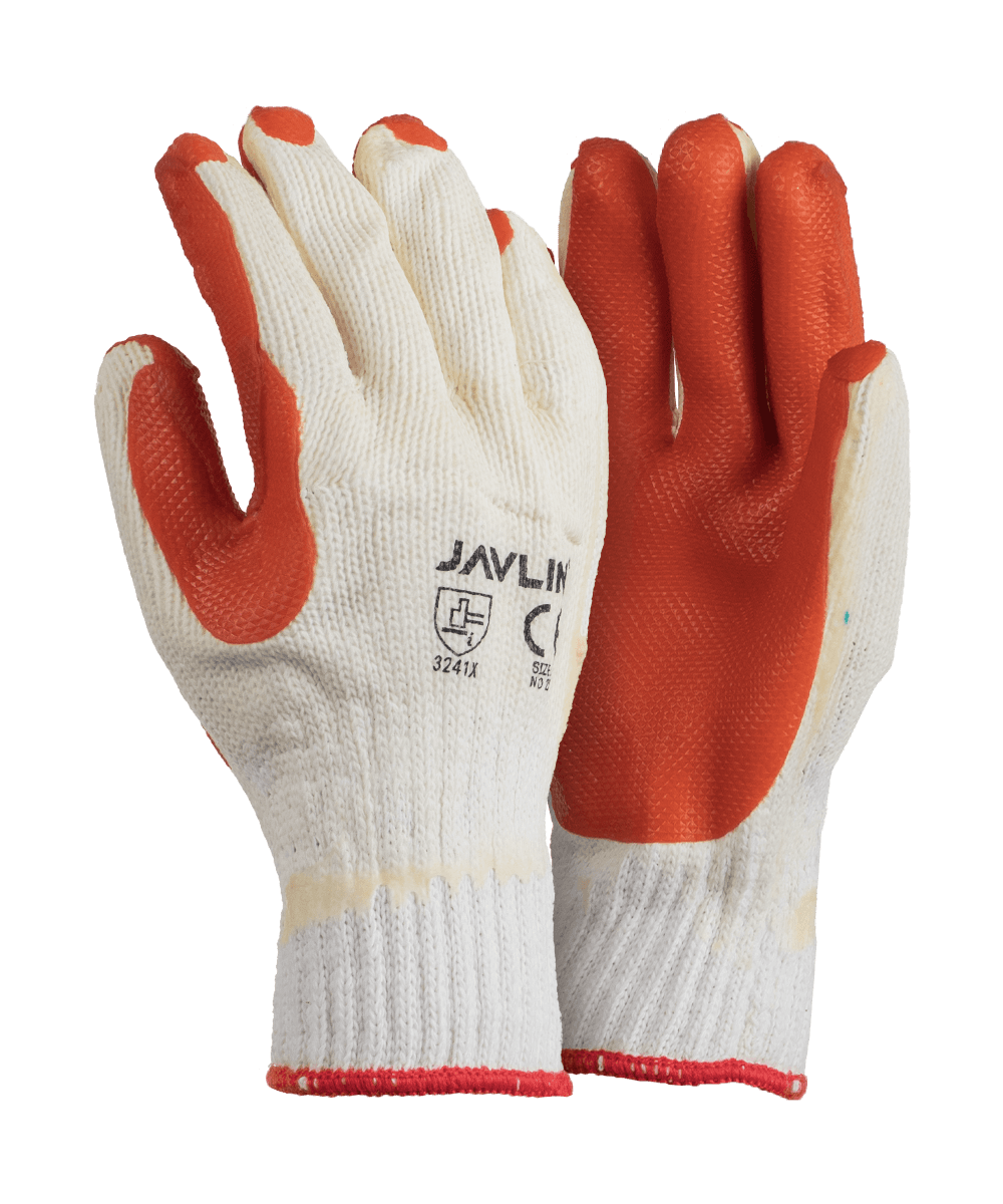 Premium Crayfish Orange Rubber Coated Gloves - White / As Supplied