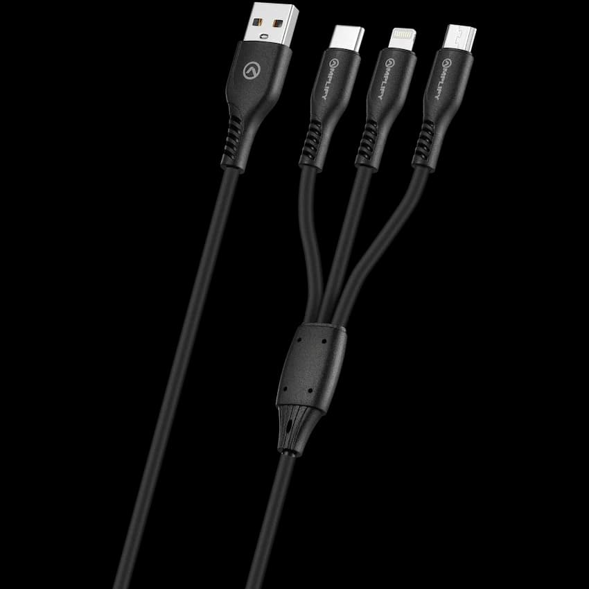 Amplify CoreCharge Series 1.2m 3-in-1 Cable - Black
