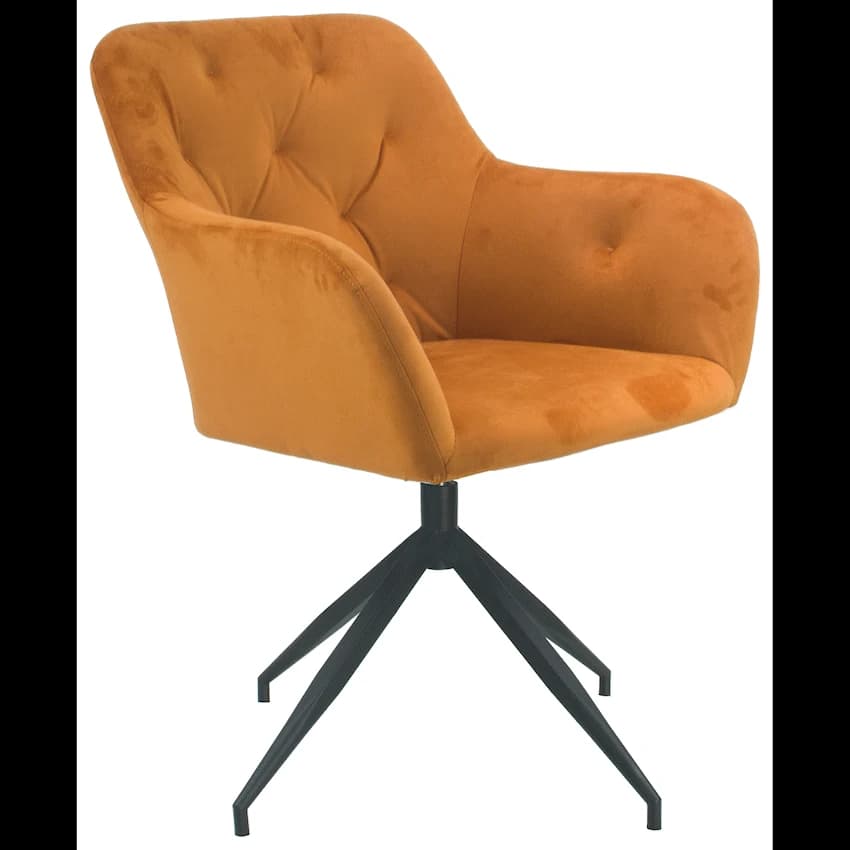 Everfurn Plush Swivel Casual Chair Burnt Orange - Single