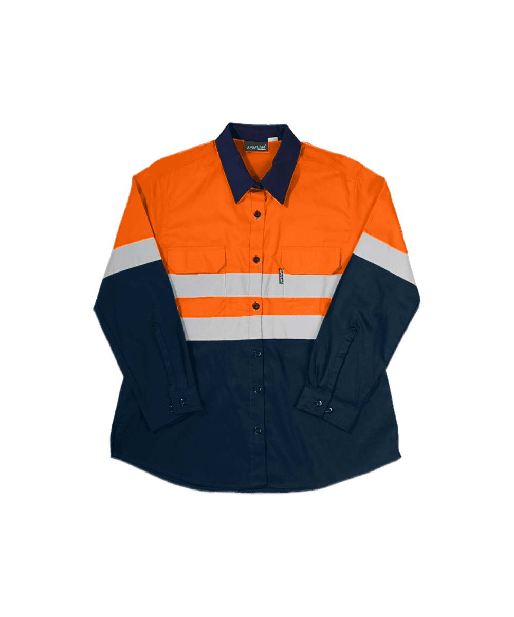 Hi-Vis Women's Two Tone Vented Long Sleeve Work Shirt