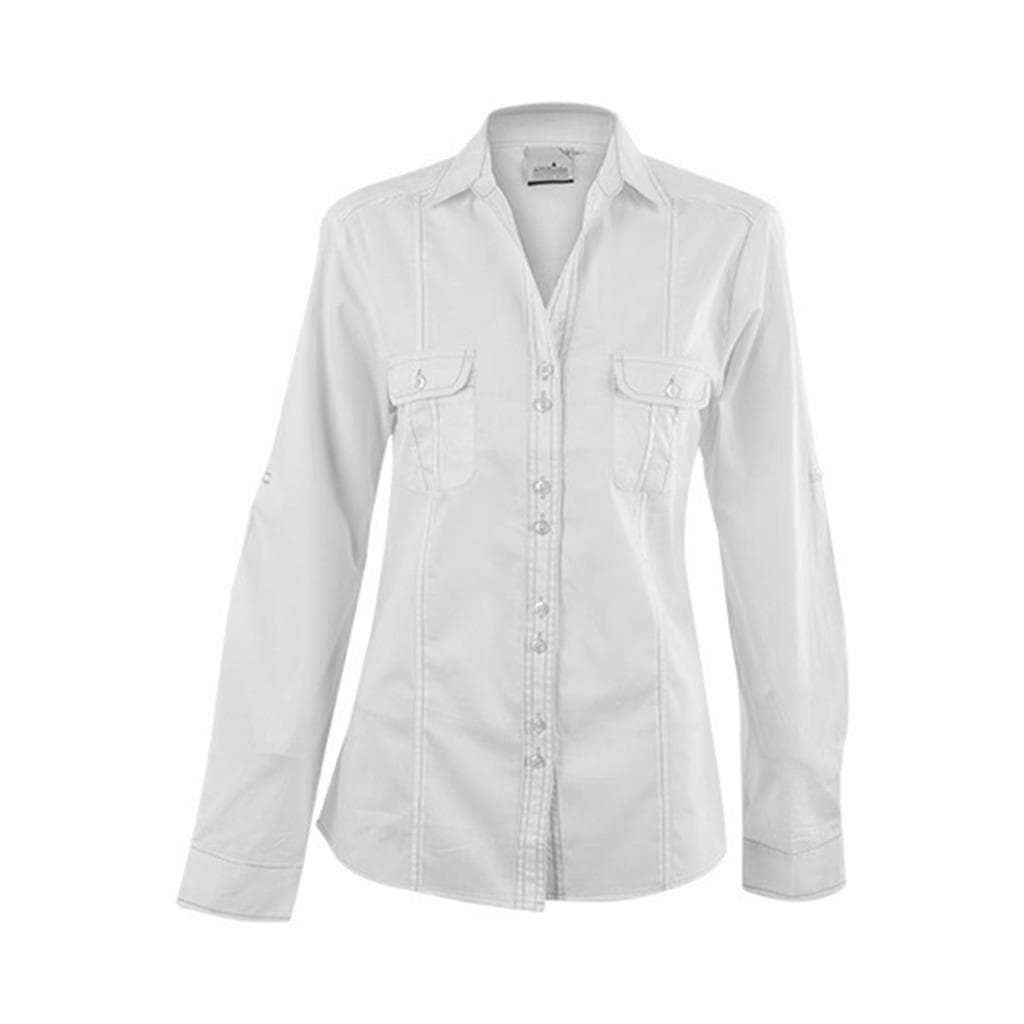 Ladies Long Sleeve Inyala Shirt - Off White