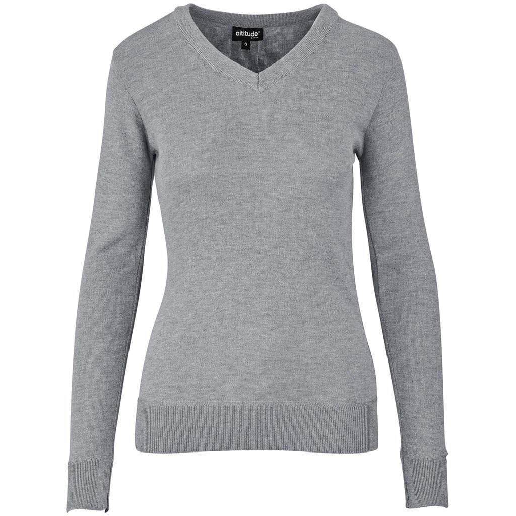 Ladies Long Sleeve Peru V-Neck Jersey - Grey