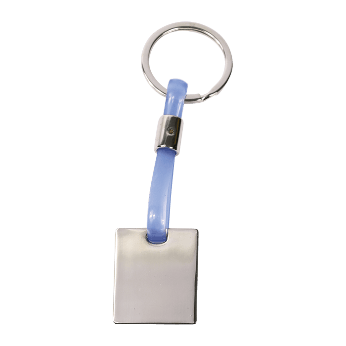 Shiny Nickel Keychain with Translucent Strap