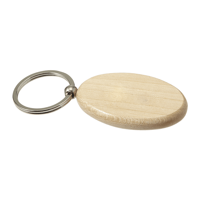 Oval Wooden Keychain