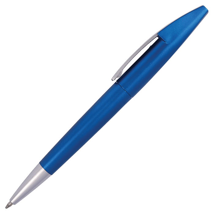 Silver Square Clip Ballpoint Pen