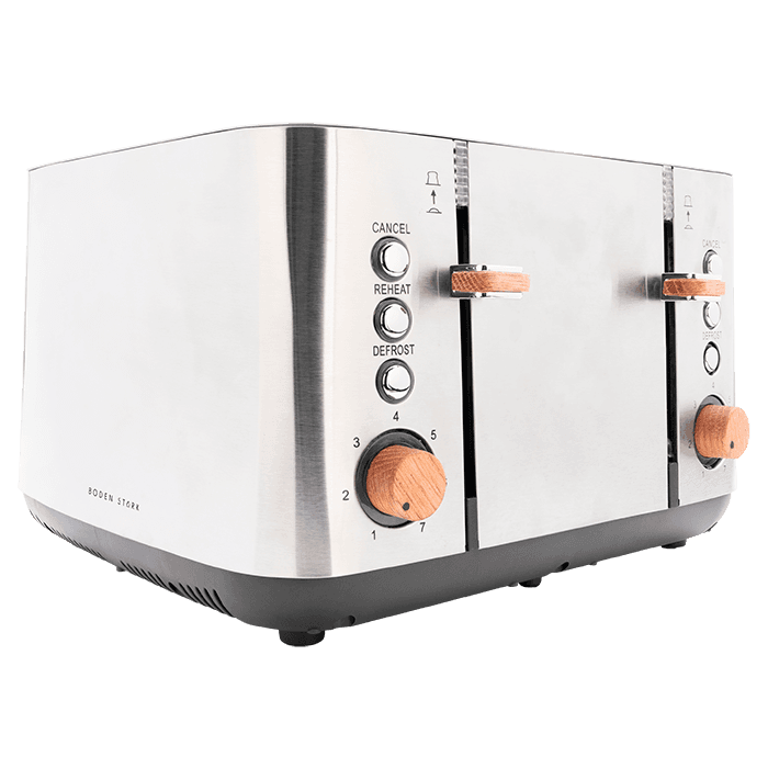 Boden Stark 4 Slice Stainless Steel Toaster