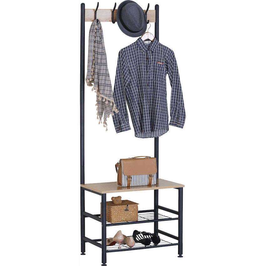 Everfurn Lucca Coat Rack - Oak