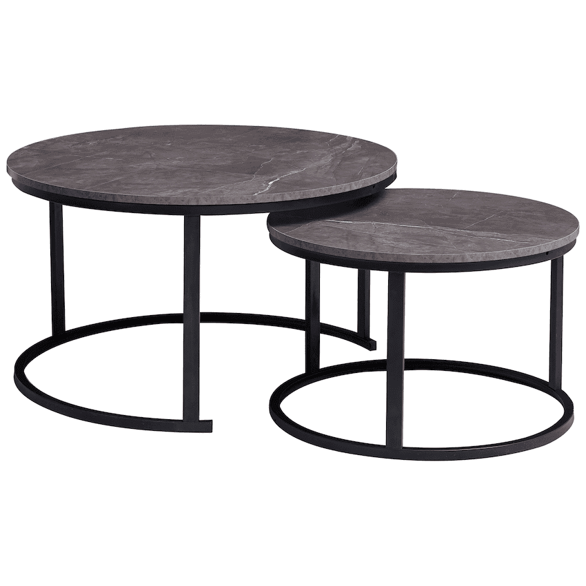 Everfurn Indus Nesting Coffee Table Marble Grey 2 - Piece