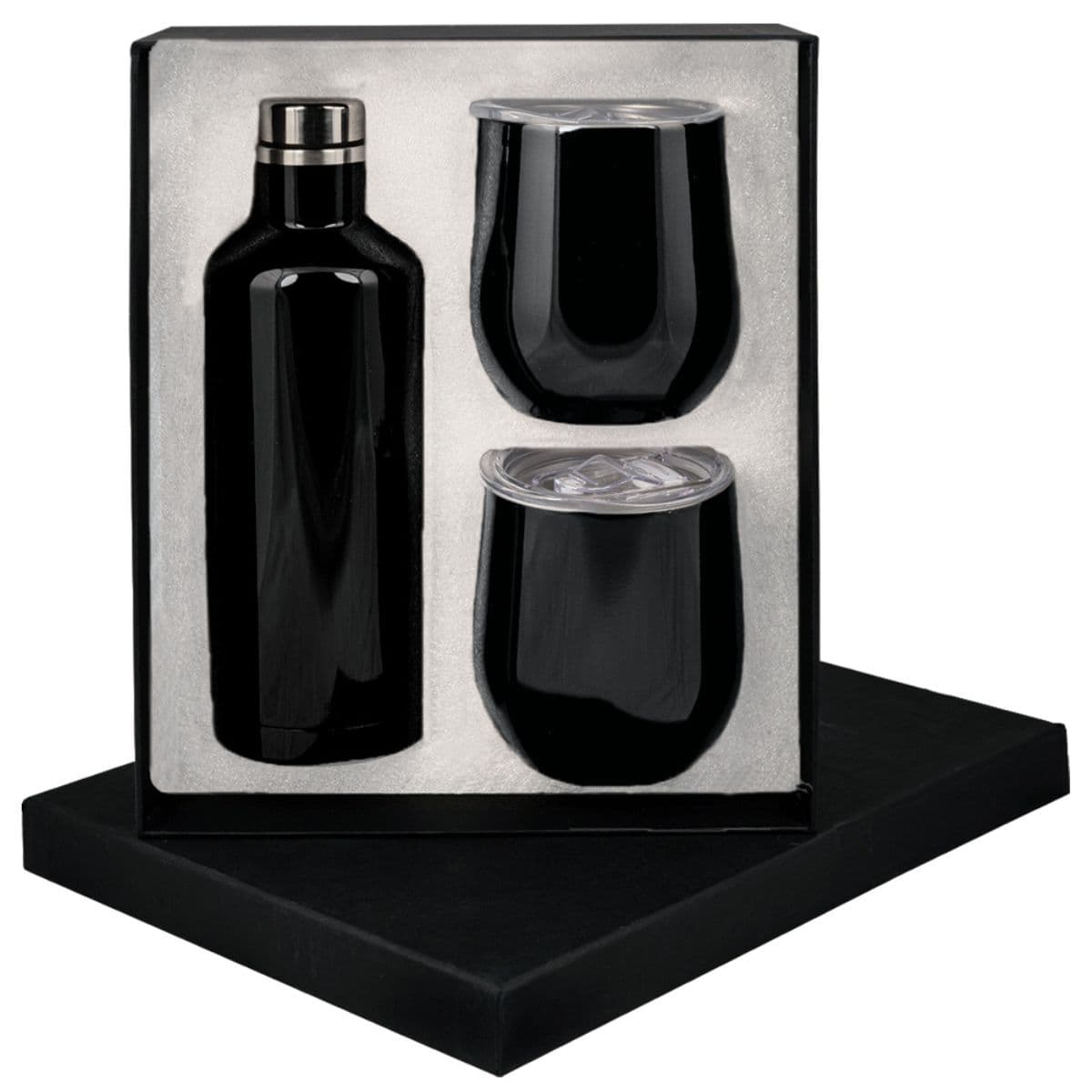 Manhattan Flask x2 Mugs Gift Set