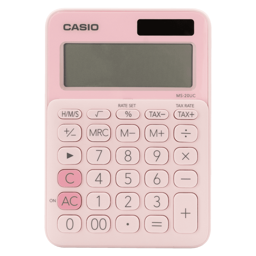 Casio MS-20UC - Desktop Calculator - 12-Digit - Pink