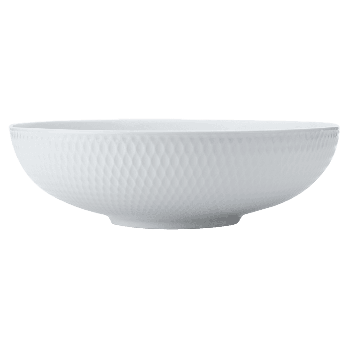 White Basics Diamonds Round Serving Bowl