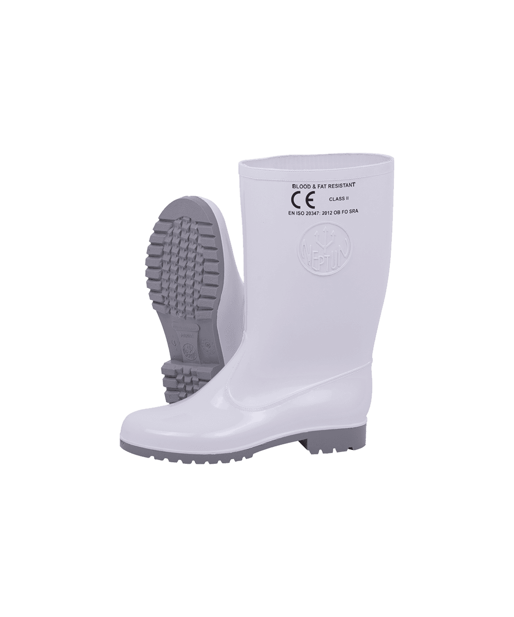 Women's White/Grey Oil And Acid Resistant Gumboot
