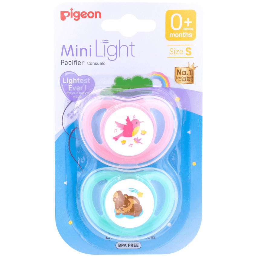 Pigeon - Minilight Pacifier (2 Pc) S Bird & Squirrel
