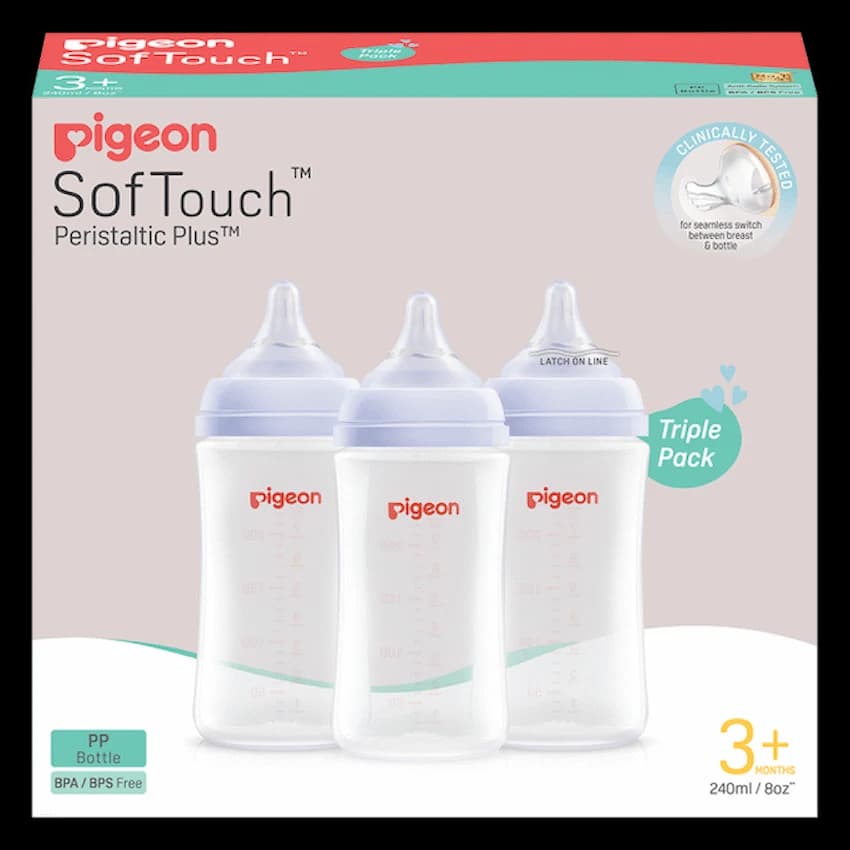 Pigeon Softtouch Bottle 240ml - Triple Pack