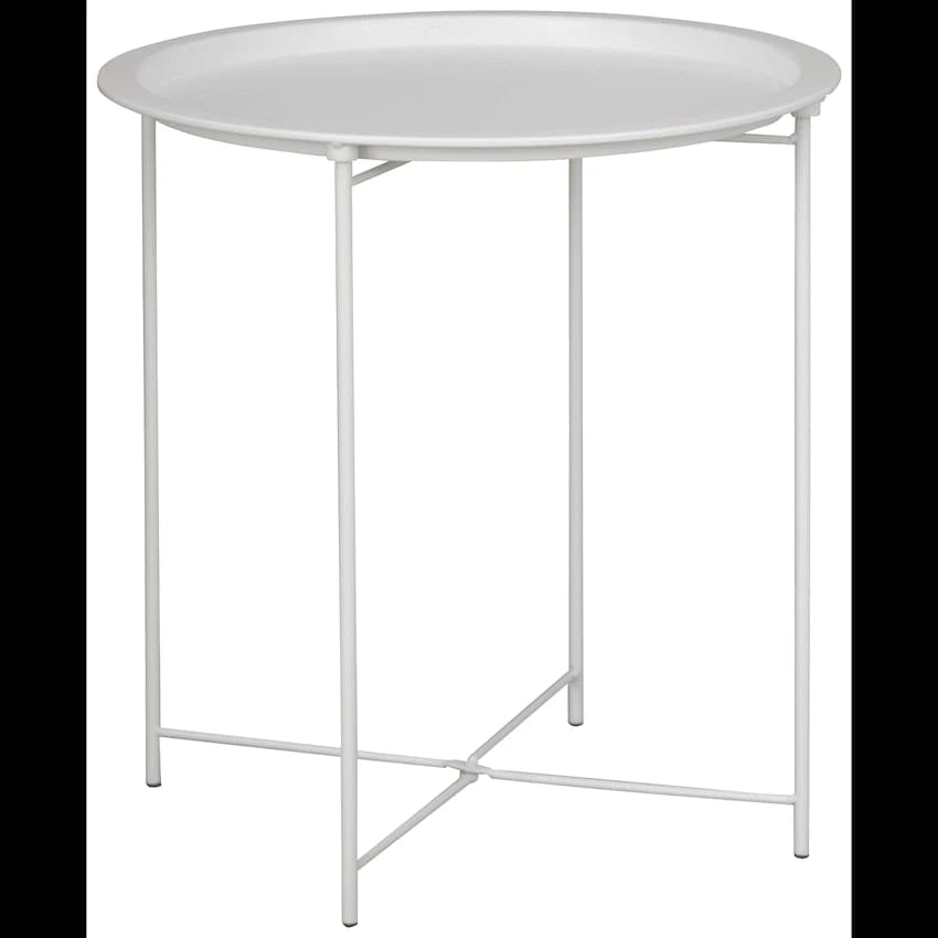 Everfurn Nala Side Table White, Painted MDF, Steel Frame, 2 Pack