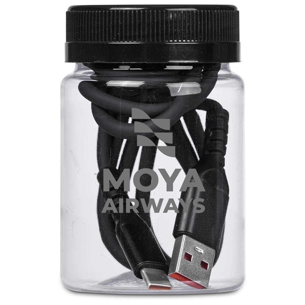 Altitude Capsit Fast Charge USB-A to Type-C Charging Cable in Jar