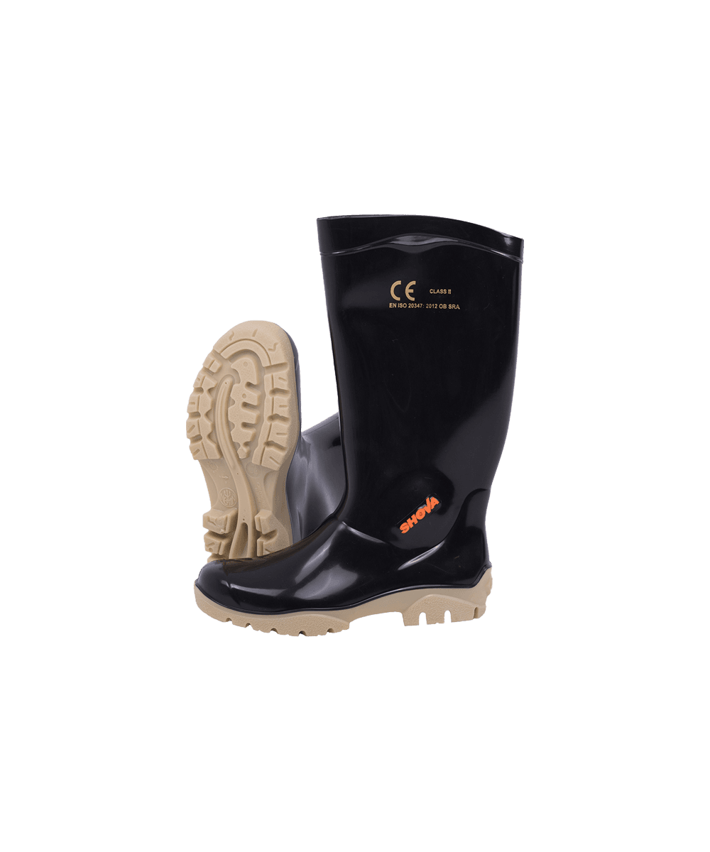 Black/Ivory Knee Length General Purpose Gumboot