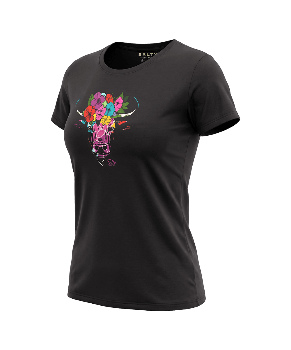 Salty Women's T-Shirt Floral Cow