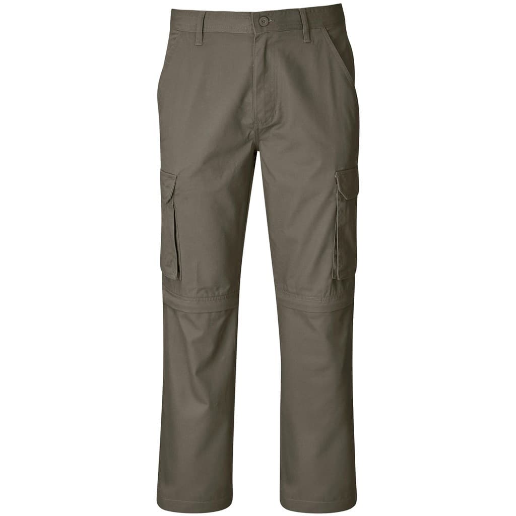 Mens Cargo Zip Off Pants - Khaki
