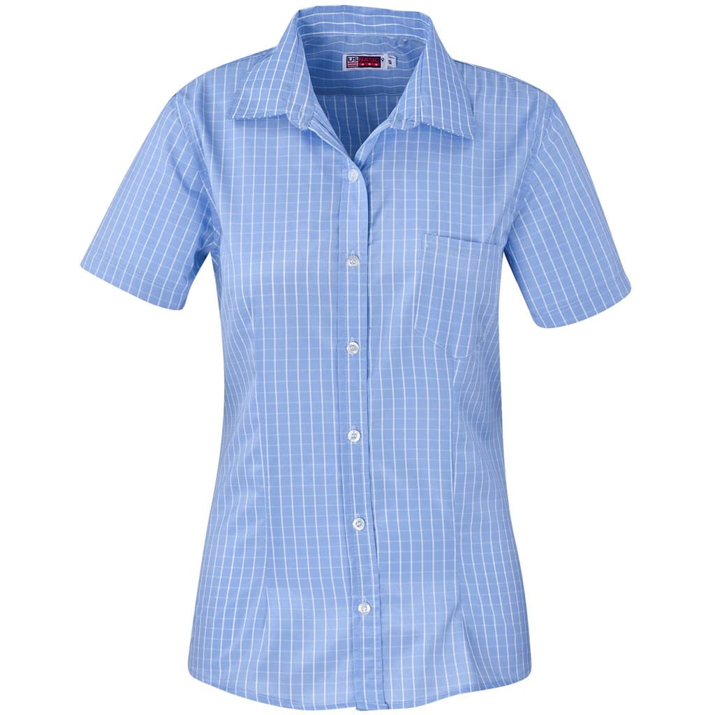 Ladies Short Sleeve Aston Shirt - Light Blue