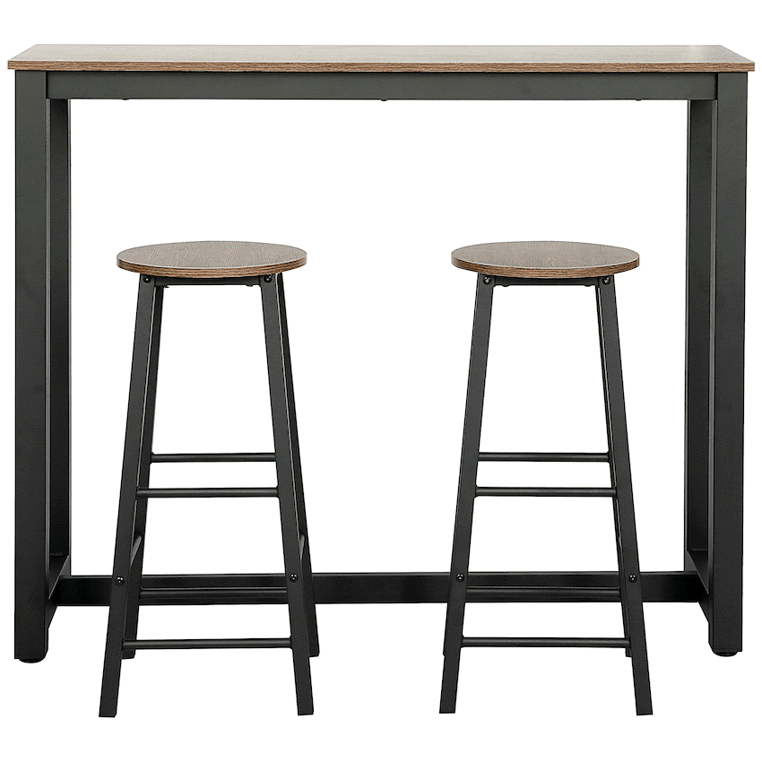 Chenin 3-Piece Bar Table & Stool Set - Chestnut