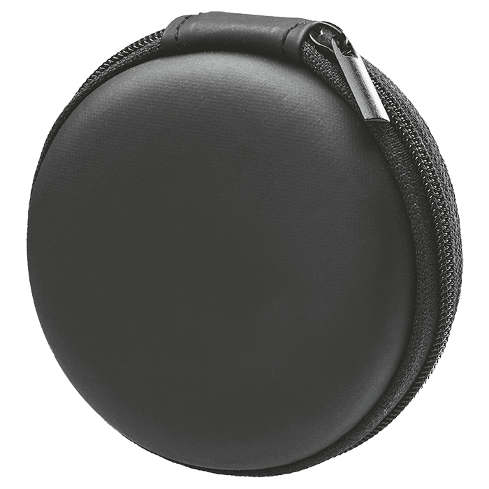 IND Aux Earphone with mic in round PU case